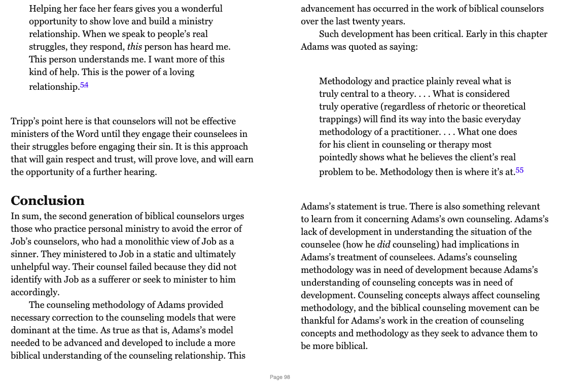 Chapter 2-6 Conclusions – Biblical Counselling Toolkit